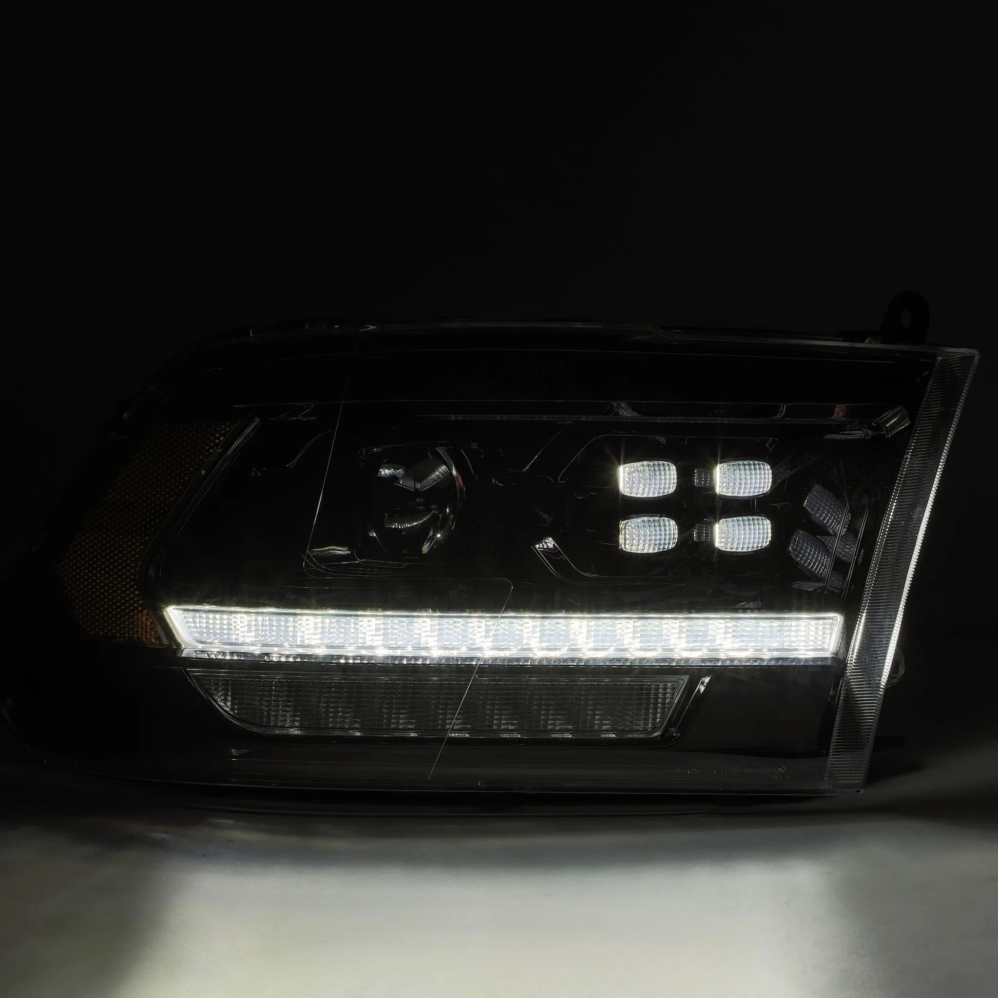 AlphaRex 09-18 Ram Truck PRO-Series (5th Gen 2500 Style) Projector Headlights Alpha-Black - Image 3